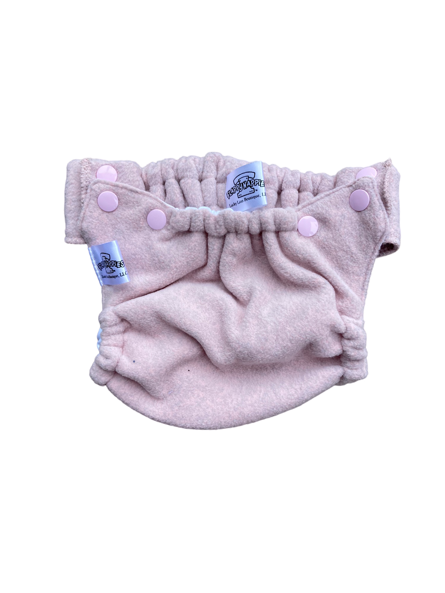 Heathered Blush Fleece All-In-Two Flappy-Nappy Diaper Cover